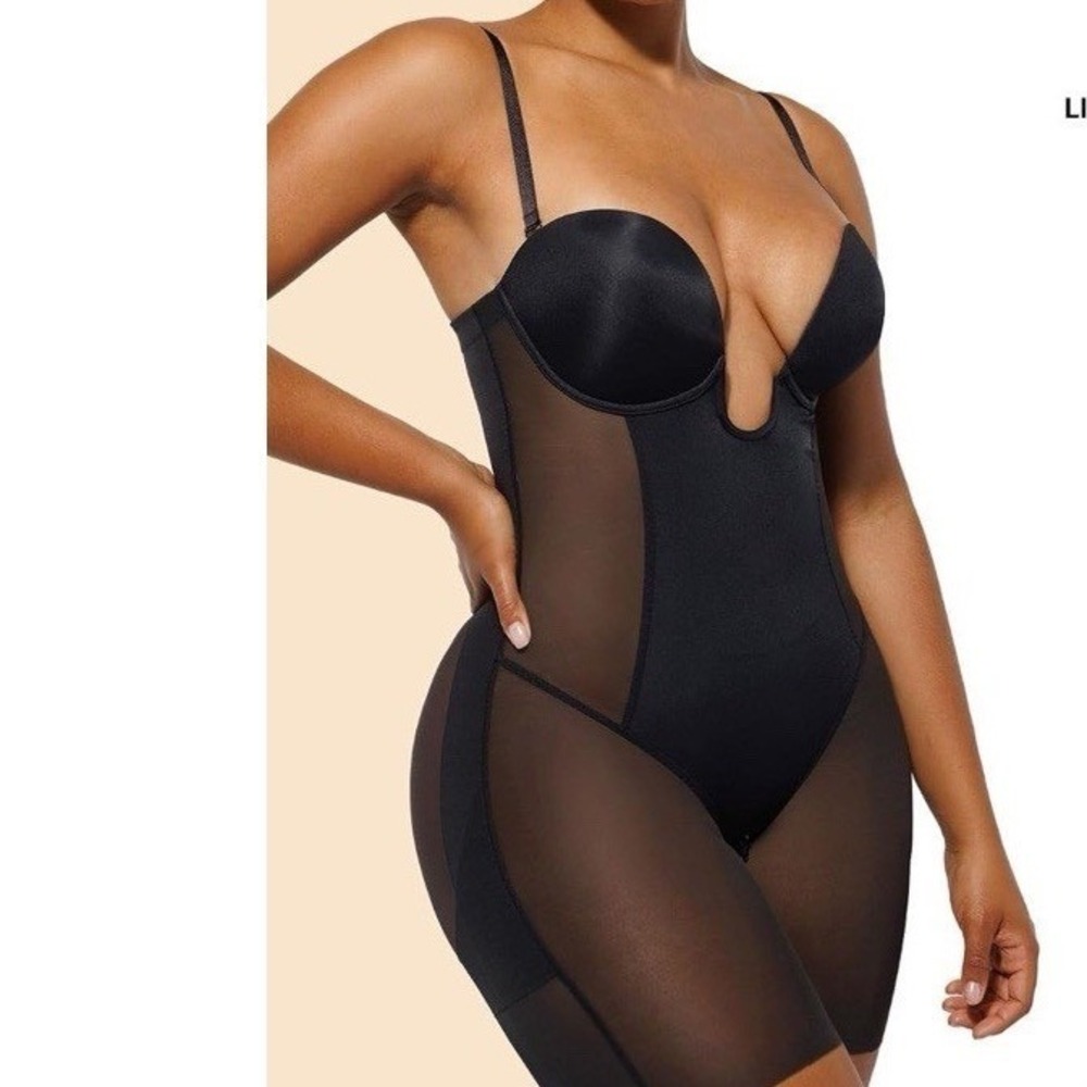 SHAPELLX Shapewear Women's XXL Deep Plunge Tummy Control convertible straps New